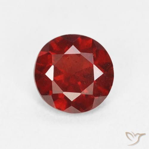 0.74ct Natural vermelho médio Granada Piropo, Redondo, VS