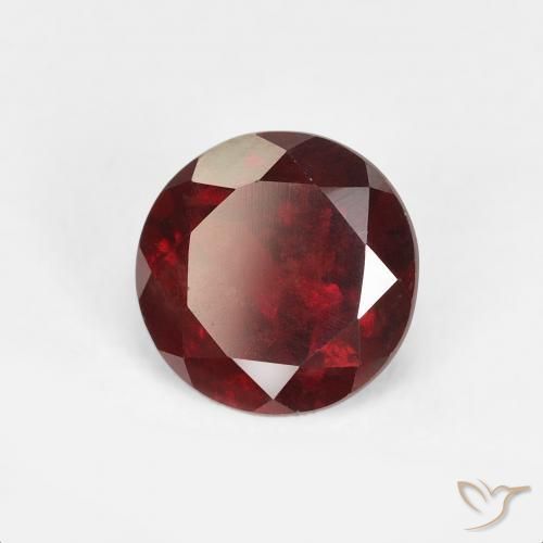 Granada Piropo groselha vermelha Natural 1.60ct, Redondo, VS