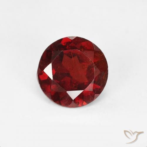 0.64ct Natural vermelho médio Granada Piropo, Redondo, VS-SI