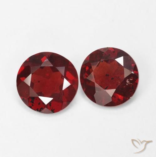 Pedras preciosas de Granada Piropo Sangria Tinto natural de 1.32 ct, Redondo, VS-SI