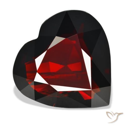 Granada Piropo vermelho escuro Natural 37.20ct, Coração, IF