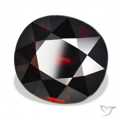 Granada Piropo vermelho escuro Natural 20.92ct, oval, IF