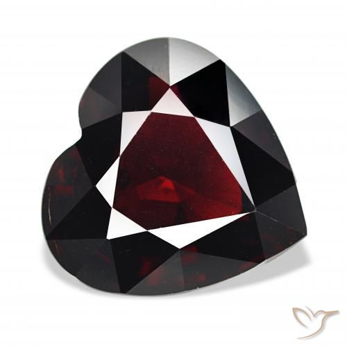 Granada Piropo Vermelho escuro Natural 16.80ct, Coração, VS