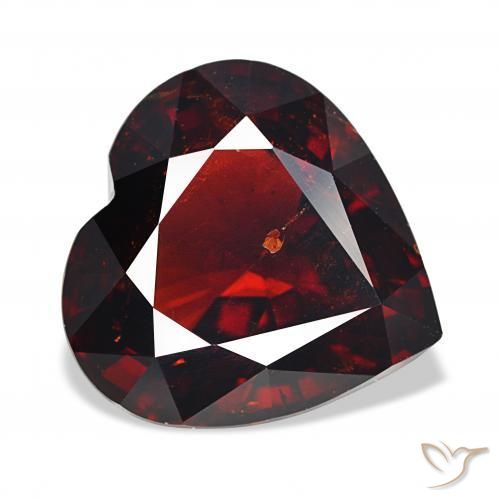 Granada Piropo Vermelho escuro Natural 15.79ct, Coração, VS