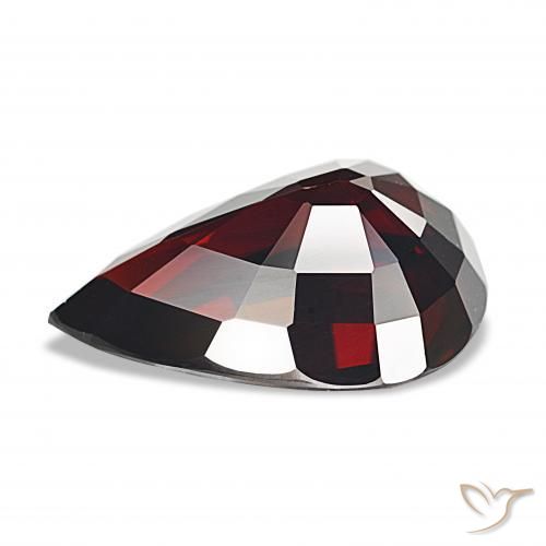 Granada Piropo vermelho escuro Natural 13.92ct, Formato de pêra, VS