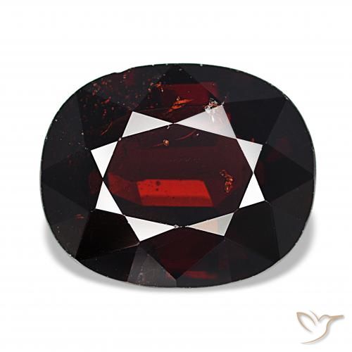 Granada Piropo vermelho escuro Natural 12.59ct, oval, SI-I1