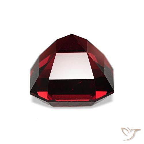 Granada piropo vermelho natural 2,01ct, corte esmeralda, VS