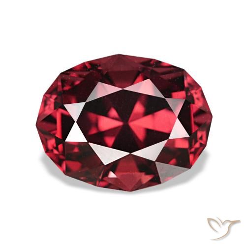 Granada piropo vermelho natural 3,12ct, corte oval, VVS