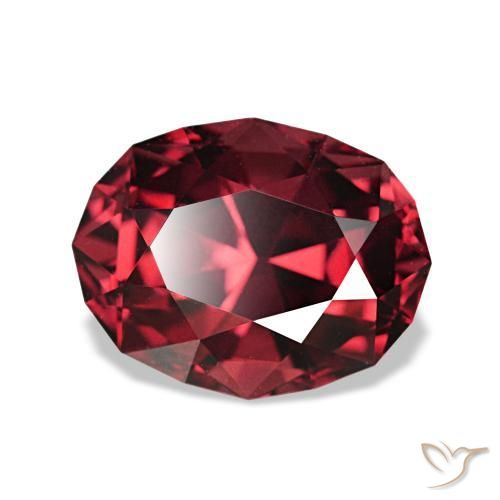 Granada piropo vermelho natural 3,12ct, corte oval, VVS