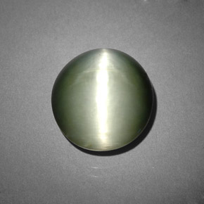 Quartzo Olho de Gato Verde Natural 7.29ct, Corte Oval, Opaco