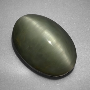 Quartzo Olho de Gato Verde Natural 6.32ct, Corte Oval, Opaco