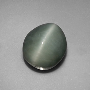 Quartzo Olho de Gato Verde Natural 5.35ct, Corte Oval, Opaco