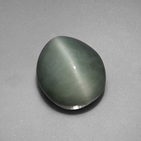 Quartzo Olho de Gato Verde Natural 5.35ct, Corte Oval, Opaco