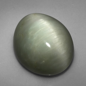 Quartzo Olho de Gato Verde Natural 9.08ct, Corte Oval, Opaco