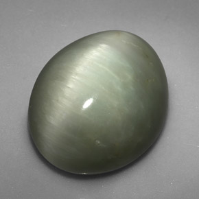 Quartzo Olho de Gato Verde Natural 9.08ct, Corte Oval, Opaco