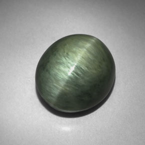 Quartzo Olho de Gato Verde Natural 7.00ct, Corte Oval, Opaco