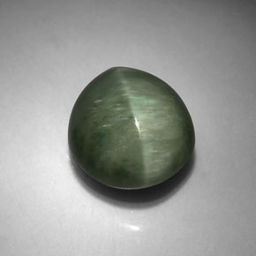 Quartzo Olho de Gato Verde Natural 4.70ct, Corte Oval, Opaco