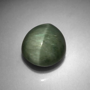 Quartzo Olho de Gato Verde Natural 4.70ct, Corte Oval, Opaco