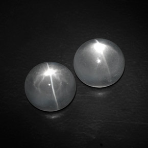 Pedras preciosas de quartz cat's eye branco natural de  ct, corte redondo, transparente