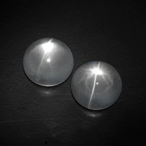 Pedras preciosas de quartz cat's eye branco natural de  ct, corte redondo, transparente