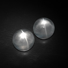 Pedras preciosas de quartz cat's eye branco natural de  ct, corte redondo, transparente