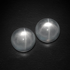 Pedras preciosas de quartz cat's eye branco natural de  ct, corte redondo, transparente