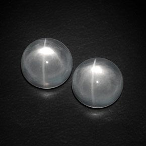 Pedras preciosas de quartz cat's eye branco natural de  ct, corte redondo, transparente