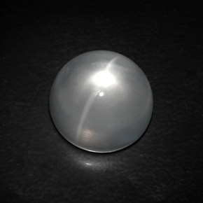 Quartz cat's eye branco natural 10,84ct, corte redondo, transparente