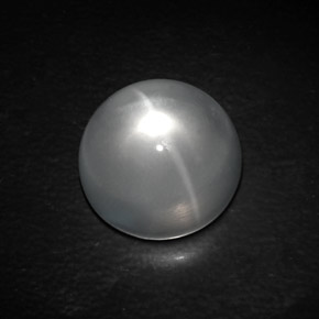 Quartz cat's eye branco natural 10,84ct, corte redondo, transparente