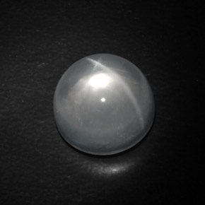 Quartz cat's eye branco natural 10,40ct, corte redondo, transparente