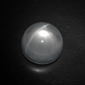 Quartz cat's eye branco natural 10,40ct, corte redondo, transparente