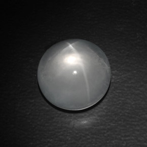 Quartz cat's eye branco natural 10,22ct, corte redondo, transparente