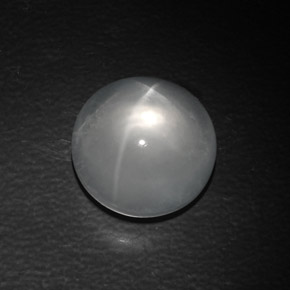 Quartz cat's eye branco natural 10,22ct, corte redondo, transparente