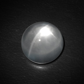 Quartz cat's eye branco natural 10,00ct, corte redondo, transparente