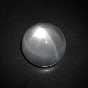 Quartz cat's eye branco natural 10,00ct, corte redondo, transparente
