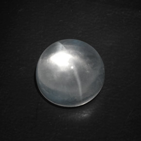 Quartz cat's eye branco natural 9,89ct, corte redondo, transparente