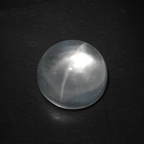 Quartz cat's eye branco natural 9,89ct, corte redondo, transparente