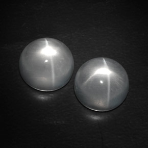 Pedras preciosas de Quartzo Olho de Gato Branco natural de  ct, Corte Redondo, Transparente