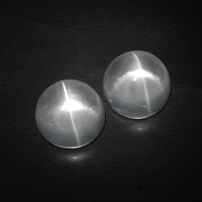 Pedras preciosas de quartz cat's eye branco natural de  ct, corte redondo, transparente