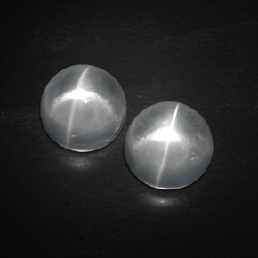 Pedras preciosas de quartz cat's eye branco natural de  ct, corte redondo, transparente