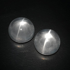 Pedras preciosas de quartz cat's eye branco natural de  ct, corte redondo, transparente