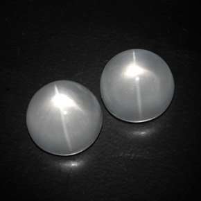 Pedras preciosas de quartz cat's eye branco natural de 13,03 ct, corte redondo, transparente