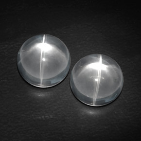 Pedras preciosas de quartz cat's eye branco natural de  ct, corte redondo, transparente