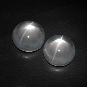 Pedras preciosas de Quartzo Olho de Gato Branco natural de  ct, Corte Redondo, Transparente