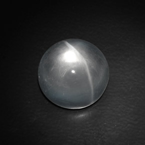 Quartz cat's eye branco natural 9,06ct, corte redondo, transparente