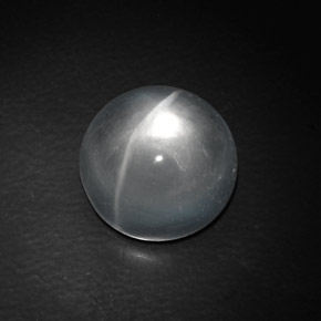 Quartz cat's eye branco natural 9,06ct, corte redondo, transparente