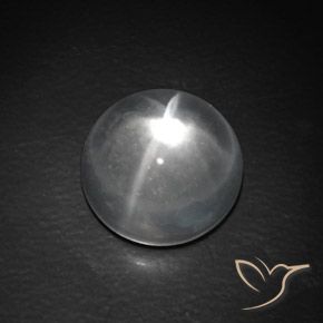 Quartzo Olho de Gato Branco claro Natural 9.45ct, Redondo, Transparente