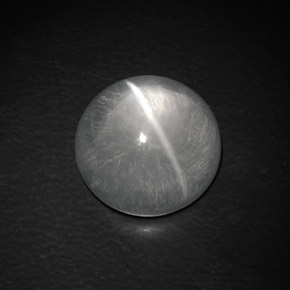 Quartz cat's eye branco natural 9,02ct, corte redondo, transparente