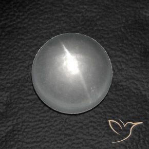 Quartzo Olho de Gato Branco Natural 7.61ct, Redondo, Transparente