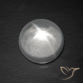 Quartzo Olho de Gato Branco claro Natural 7.63ct, Redondo, Transparente